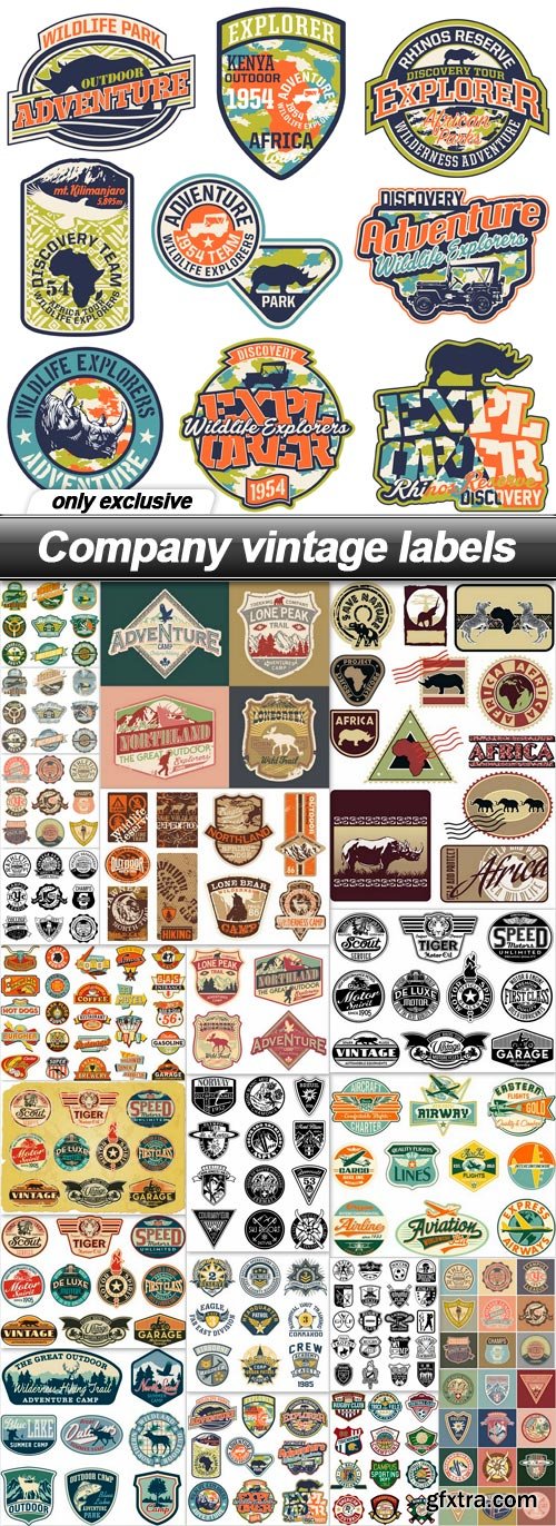 Company vintage labels - 21 EPS