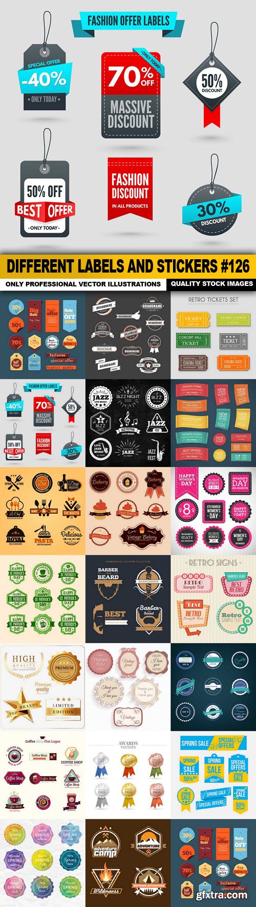 Different Labels And Stickers #126 - 20 Vector