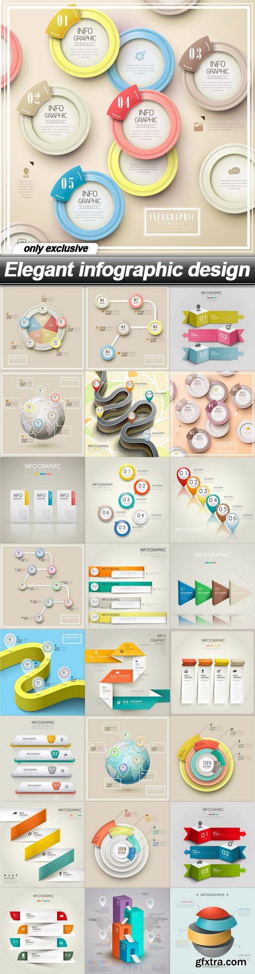 Elegant infographic design - 25 EPS