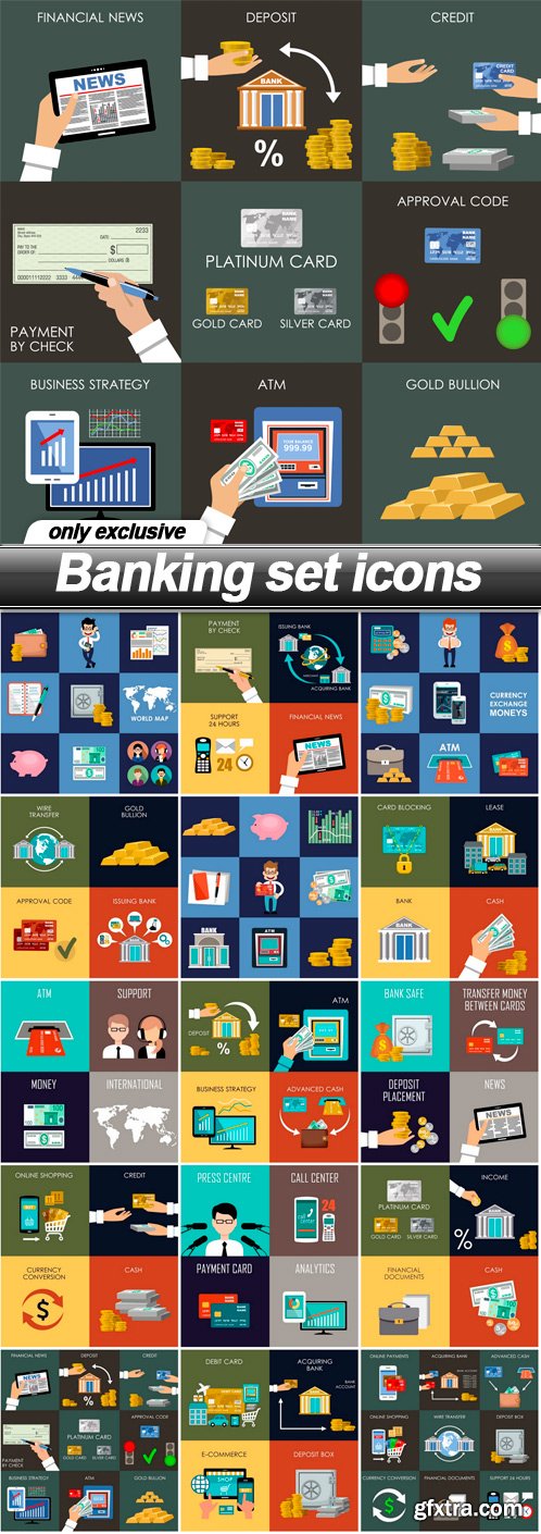 Banking set icons - 15 EPS