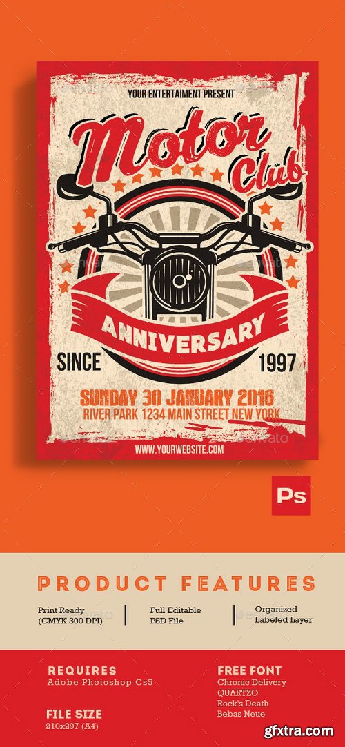 Graphicriver Motor Club Anniversary Event Poster Flyer 14463440