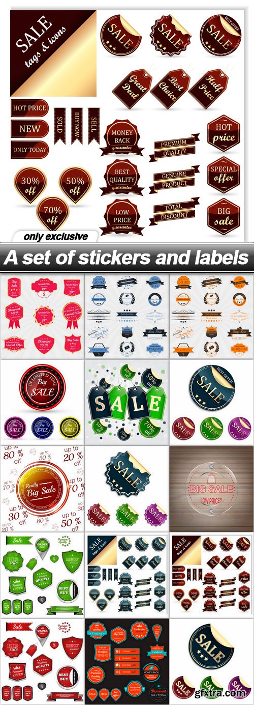A set of stickers and labels - 15 EPS