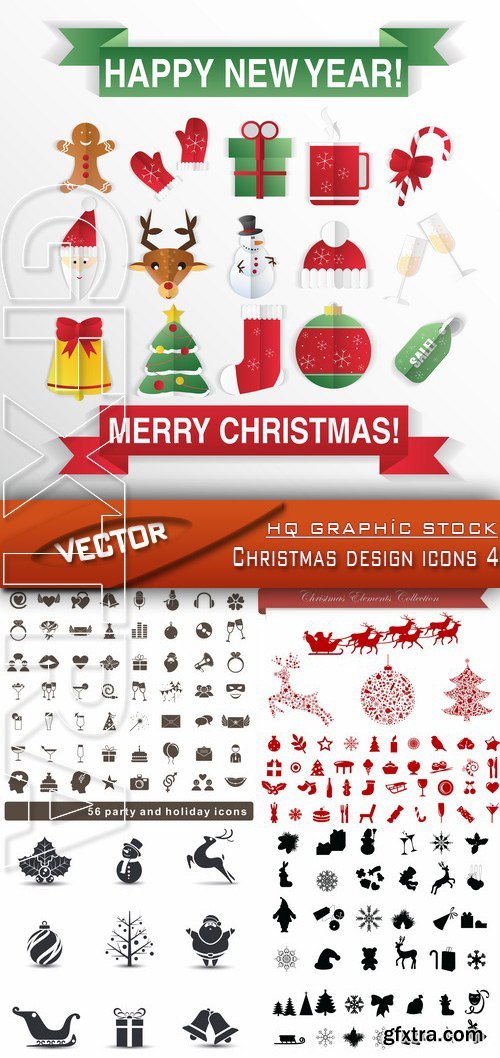 Stock Vector - Christmas design icons 4