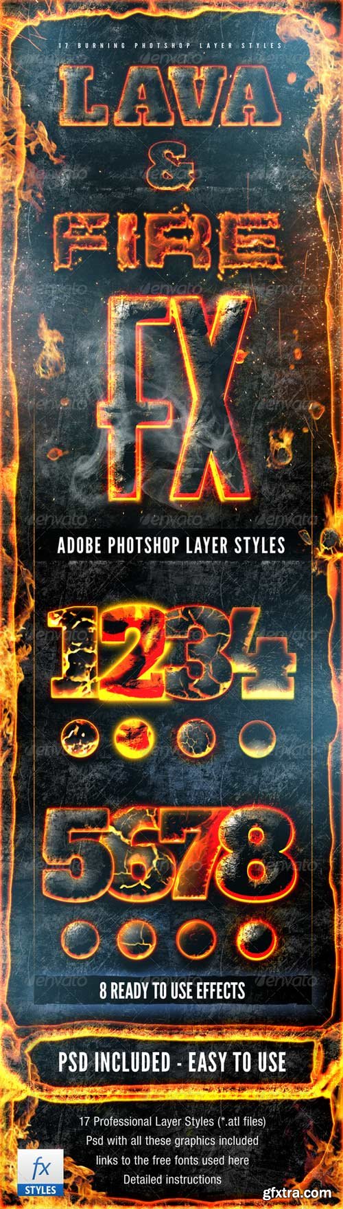GraphicRiver - Hot Lava and Fire Layer Styles Pack Fx 2473714