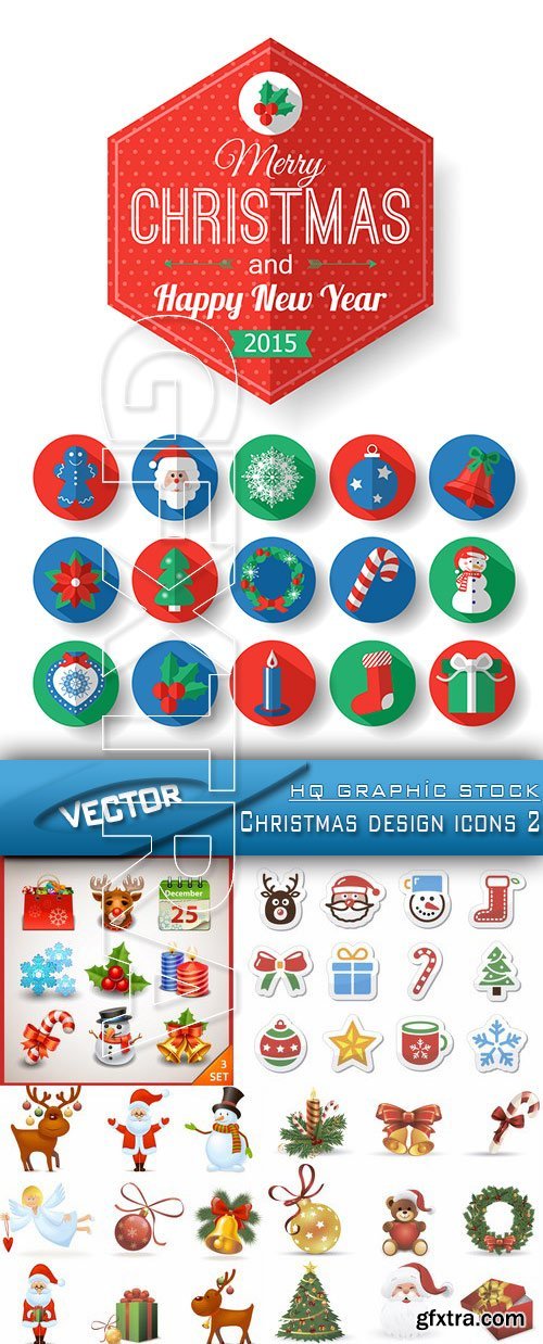 Stock Vector - Christmas design icons 2