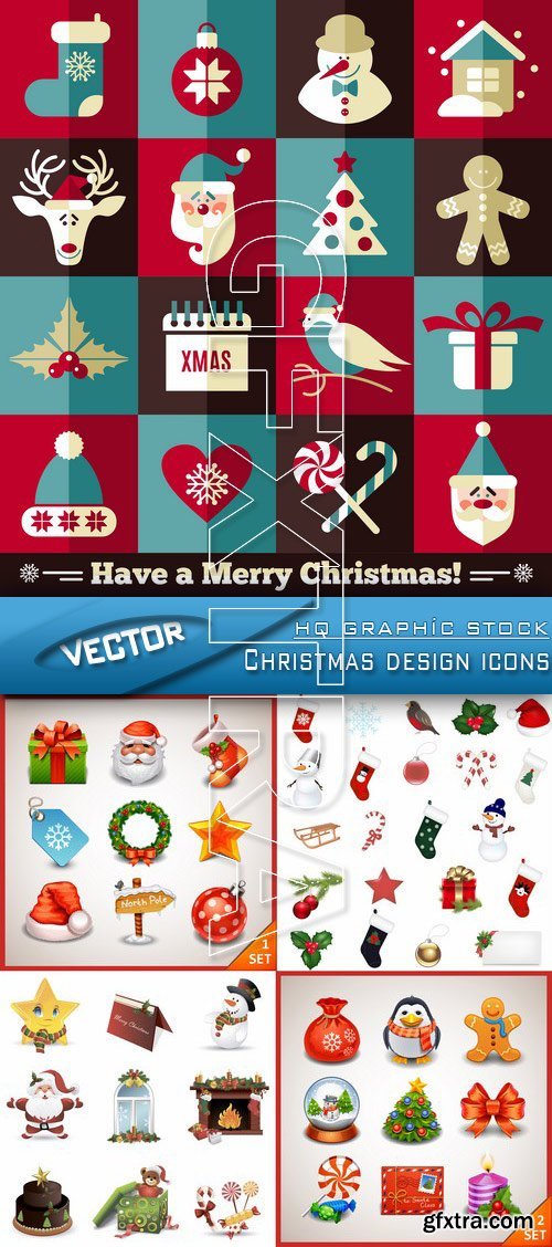 Stock Vector - Christmas design icons