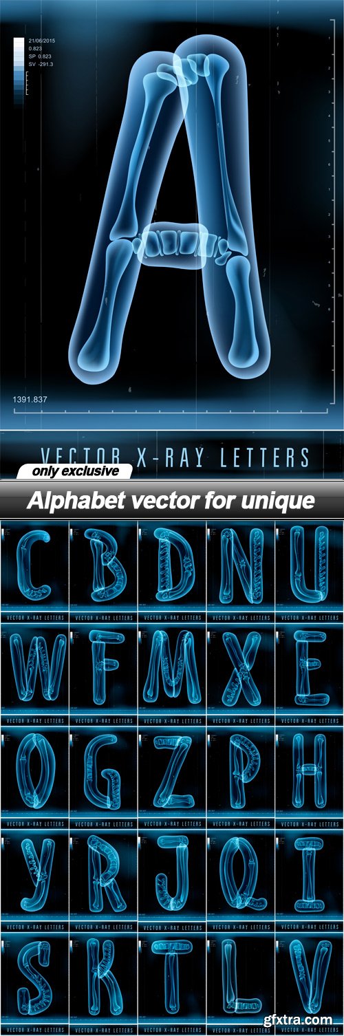Alphabet vector for unique - 26 EPS