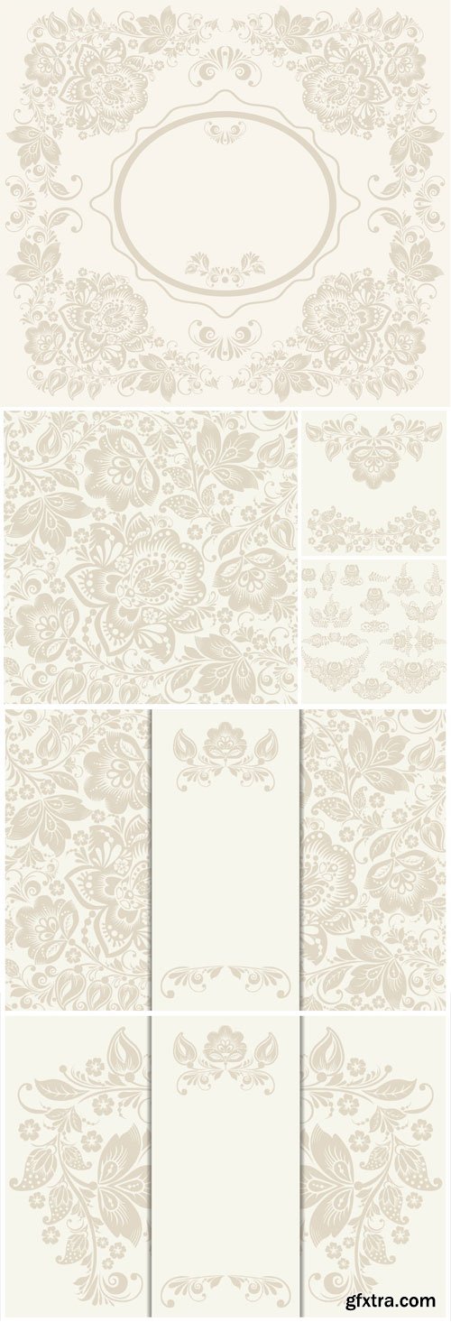 Vector original floral vintage seamless pattern