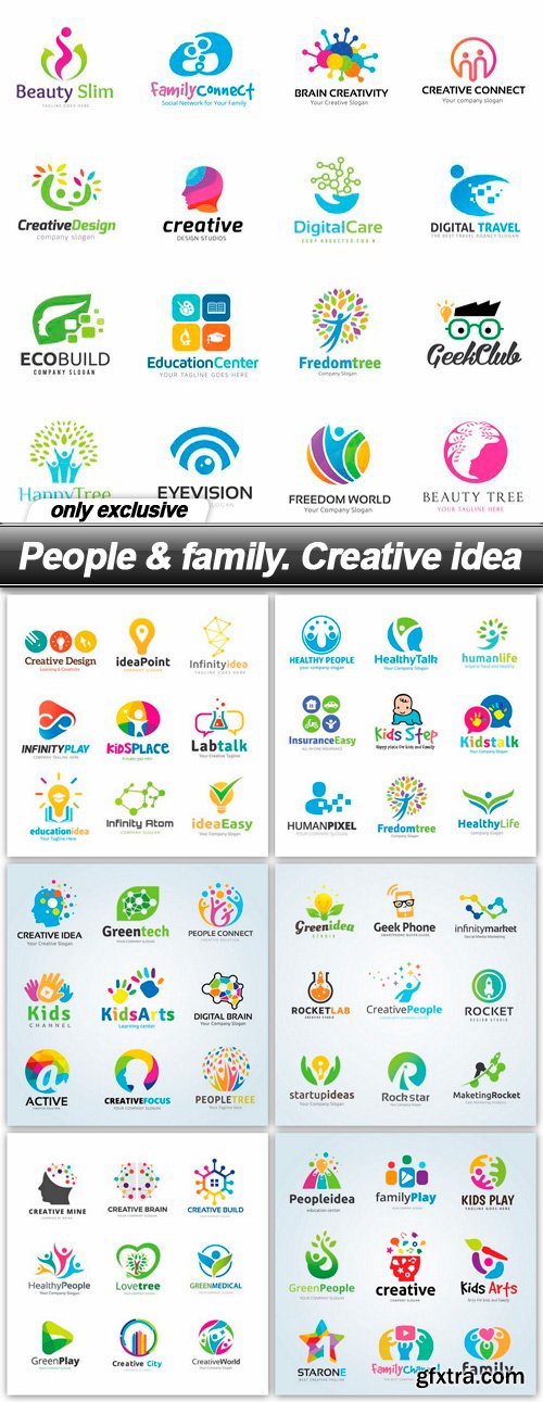 People & family. Creative idea - 7 EPS