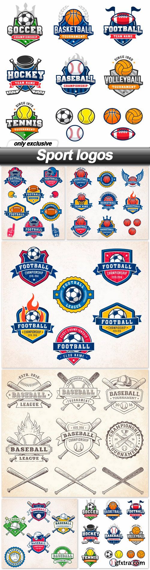 Sport logos - 6 EPS