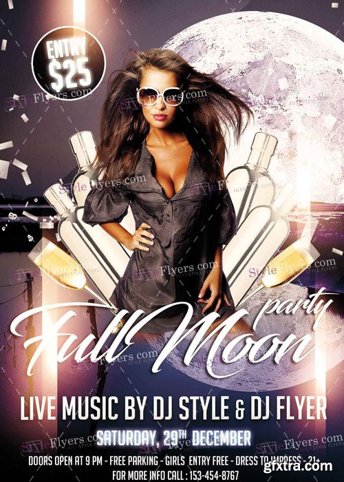 Full Moon V9 Party PSD Flyer Template