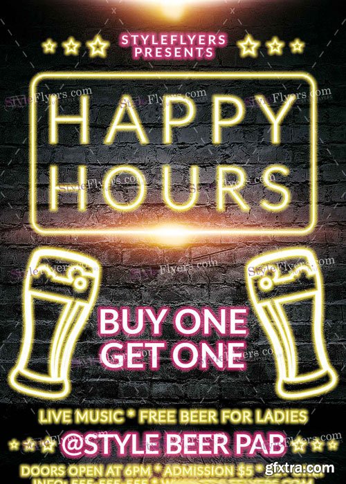 Happy Hours Beer V5 PSD Flyer Template