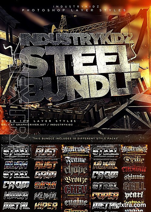 GraphicRiver - Metal Steel Photoshop Layer Styles Bundle 5026358