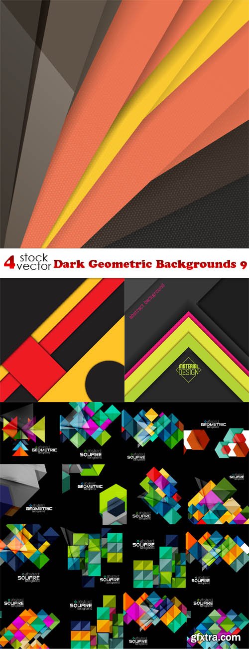 Vectors - Dark Geometric Backgrounds 9