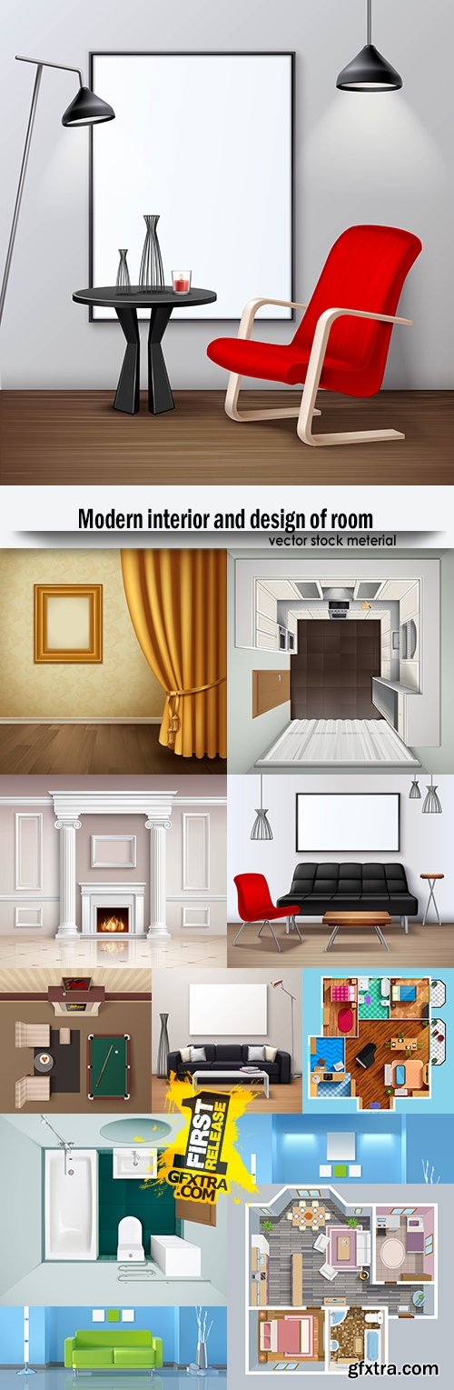 Modern interior and design of room