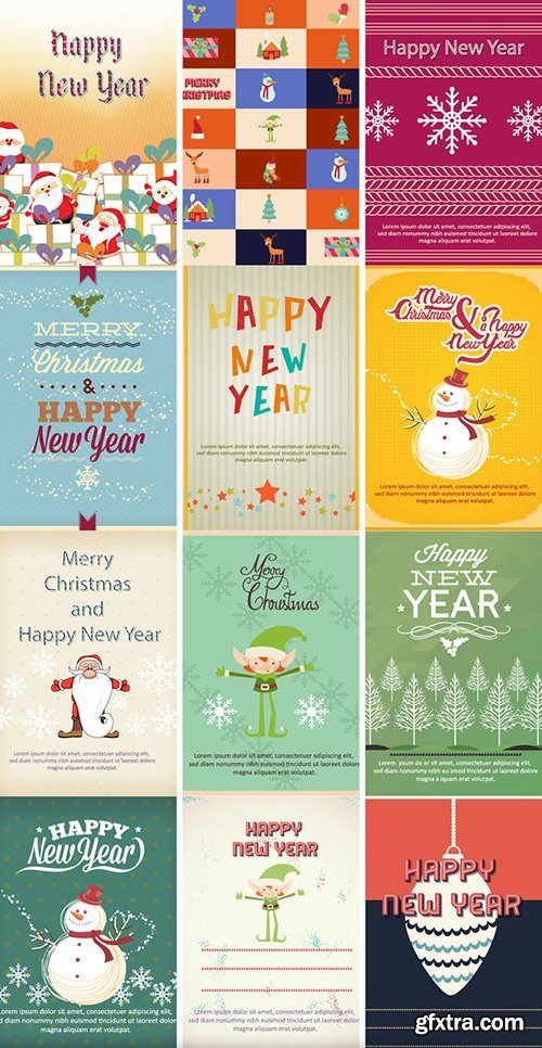 636 Christmas & New Year Vector Illustrations