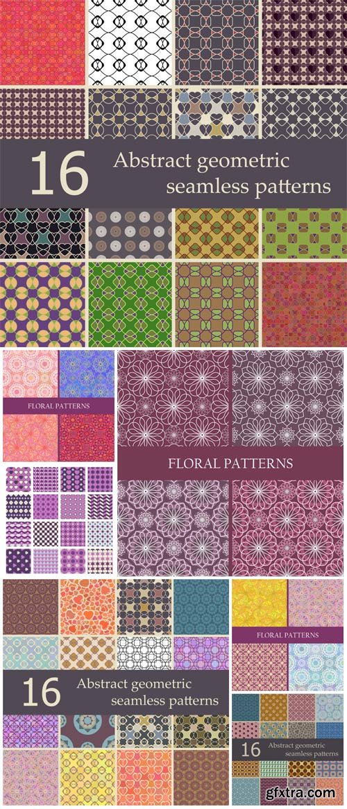 Collection vector abstract geometric patterns