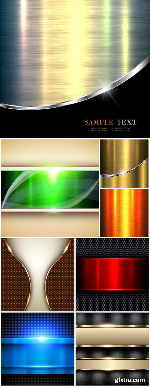 Vector original metal background with gold elements
