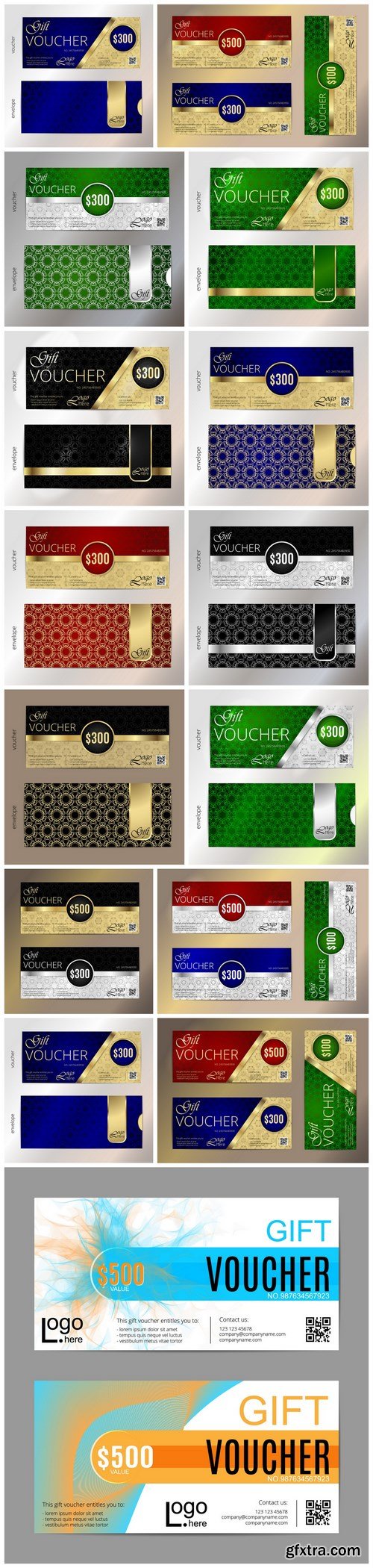 Collection of gift cards and vouchers 4 - 15xEPS