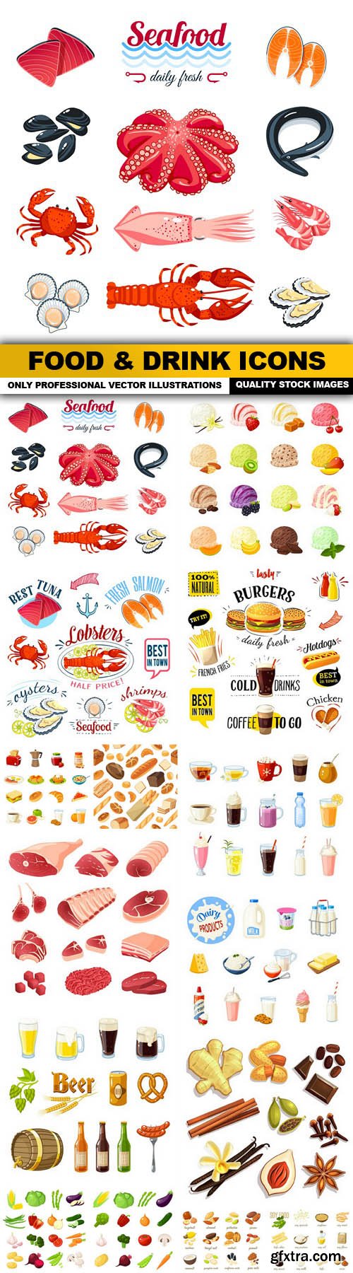 Food & Drink Icons - 15 Vector
