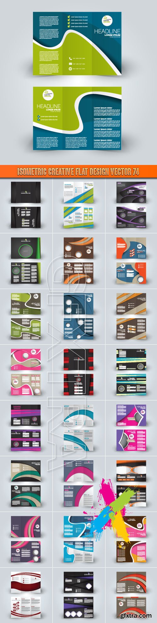Creative tri fold brochure vector 15