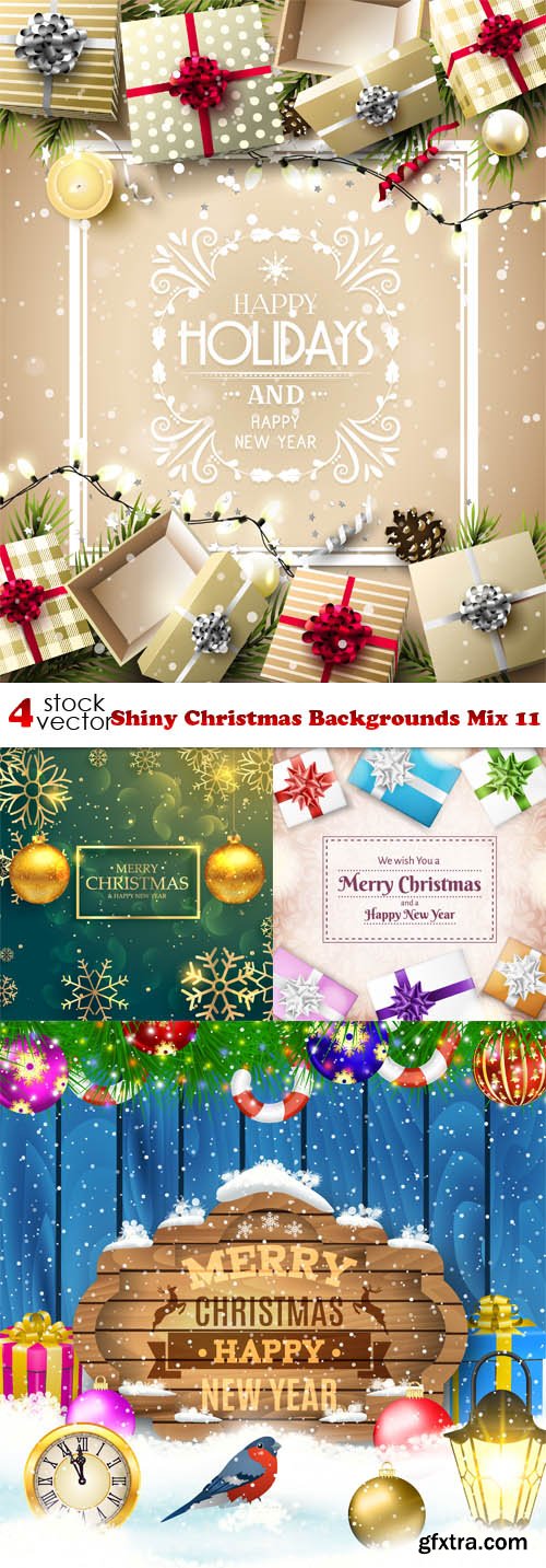 Vectors - Shiny Christmas Backgrounds Mix 11