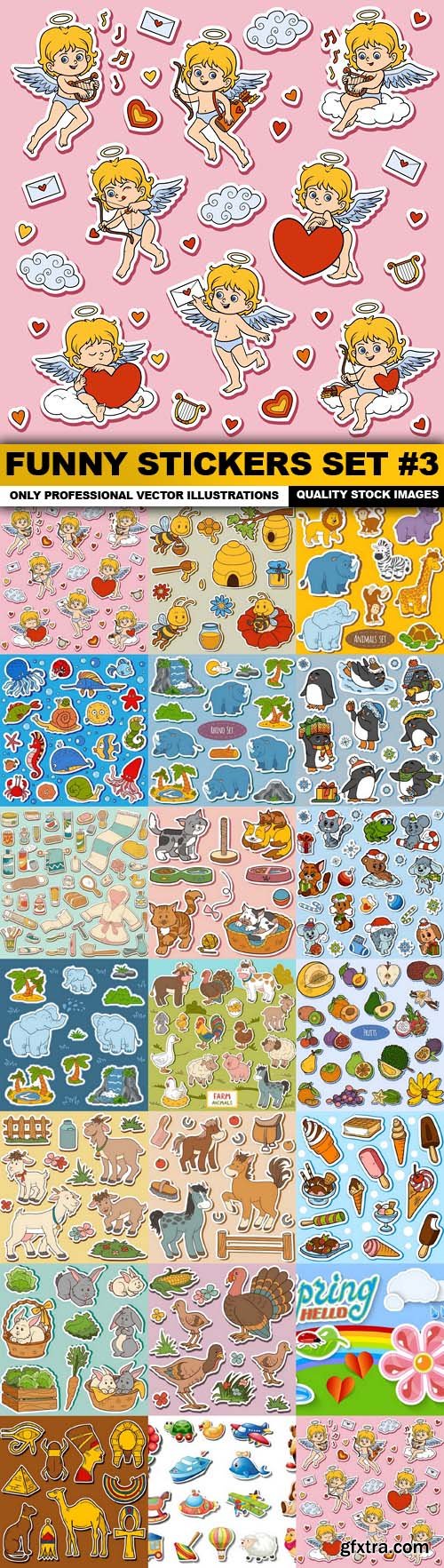Funny Stickers Set #3 - 20 Vector