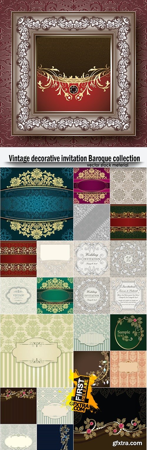 Vintage decorative invitation Baroque collection