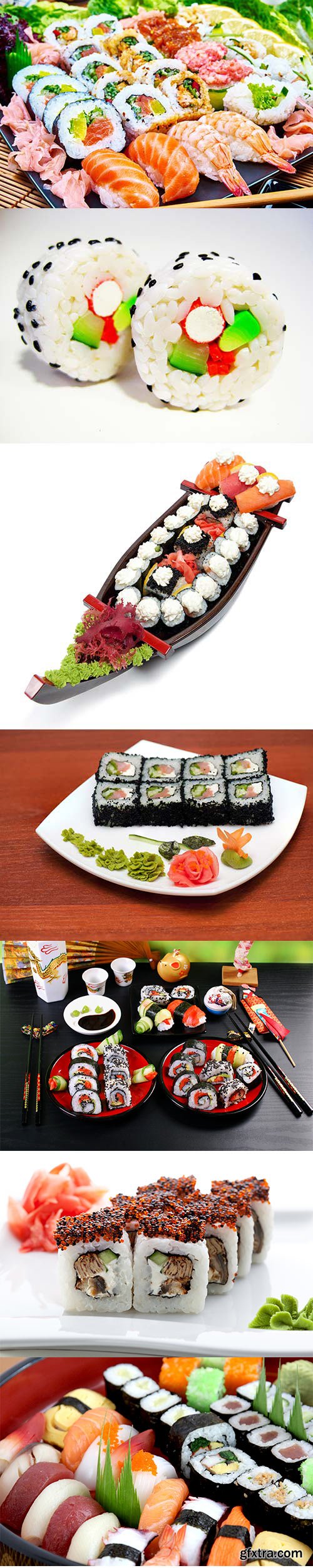 Sushi and rolls are raster graphics