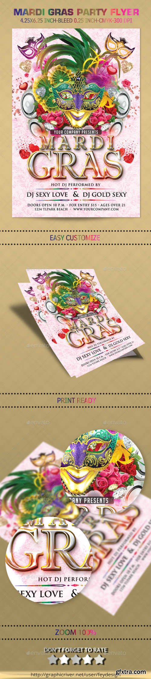 GR - Mardi Gras Party Flyer 9913131
