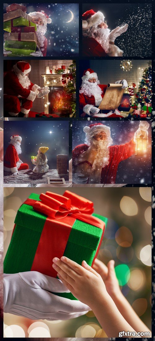 Santa Claus brings lots of presents 7X JPEG