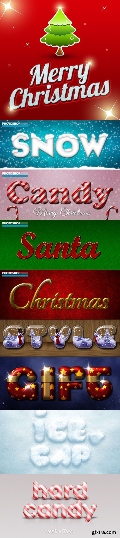 Brilliant Merry Christmas Text Styles for Photoshop (ASL/PSD)
