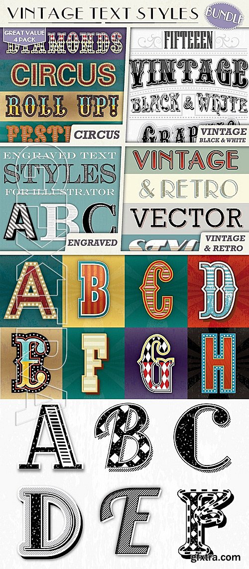 Graphicriver - Vintage Text Styles Bundle 7341962