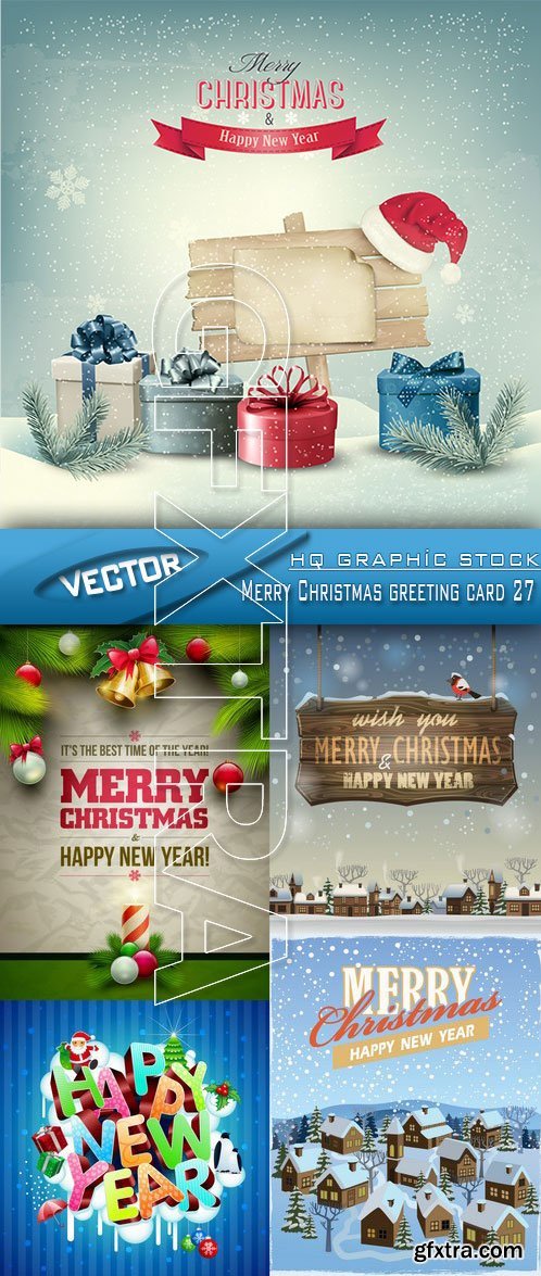 Stock Vector - Merry Christmas greeting card 27