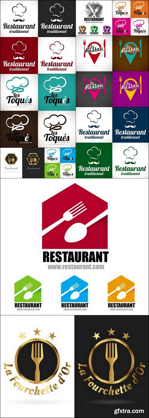 Restaurant Logo Set - 10xEPS Vector Stock