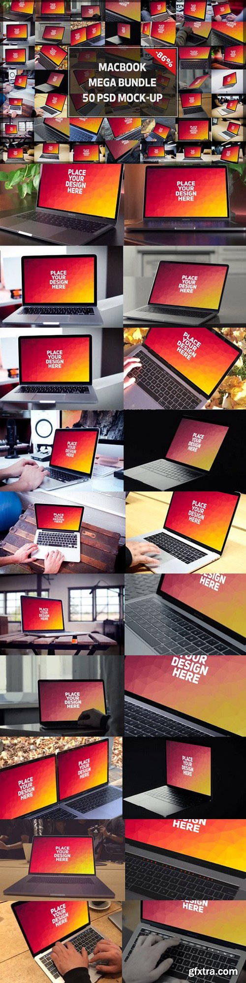 CM - MEGA BUNDLE! - 50 MacBook Mock-up#2 1098589