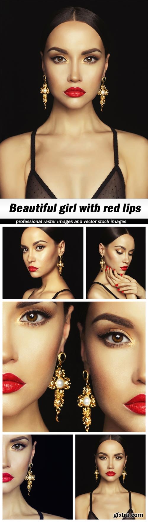 Beautiful girl with red lips - 5 UHQ JPEG