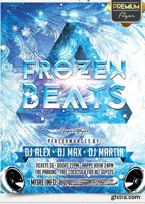 Frozen Beats Flyer PSD V12 Template + Facebook Cover