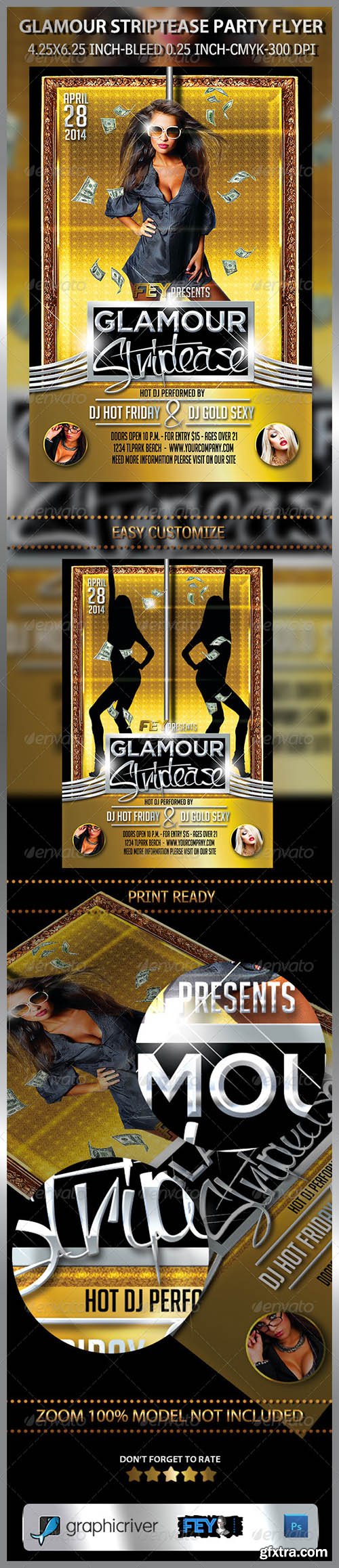 Graphicriver Glamour Striptease Party Flyer 7533550