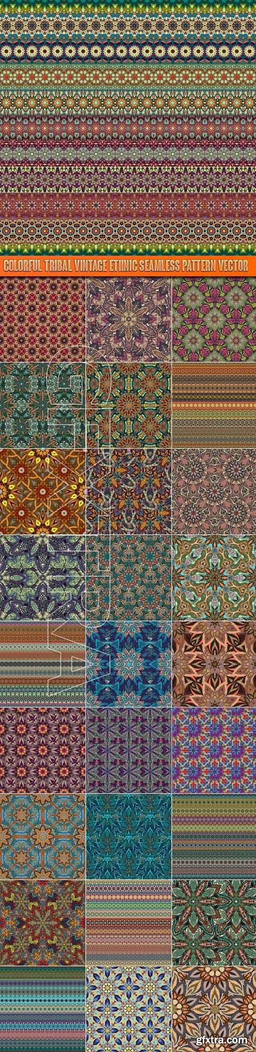 Colorful tribal vintage ethnic seamless pattern vector