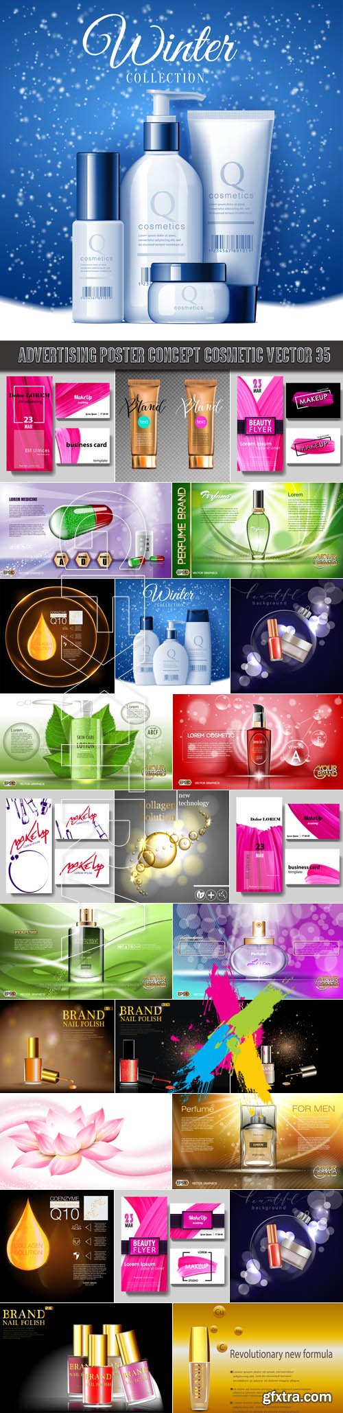 Advertising Poster Concept Cosmetic vector 35