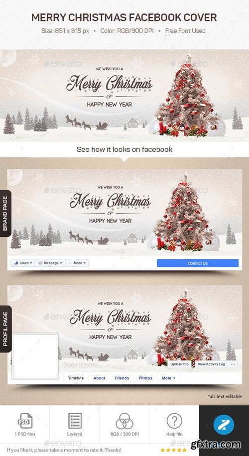 GraphicRiver 18809416 - Merry Christmas Facebook Cover
