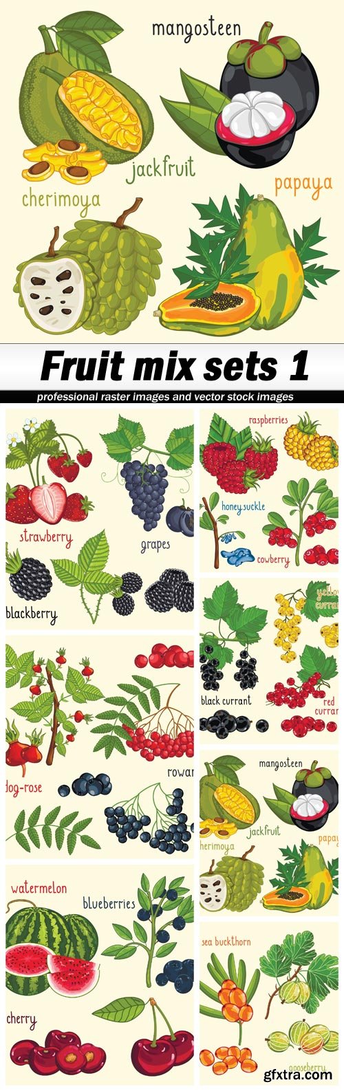 Fruit mix sets 1 - 7 EPS