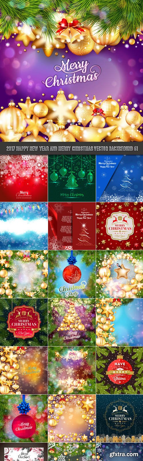 2017 Happy New Year and Merry Christmas vector background 61
