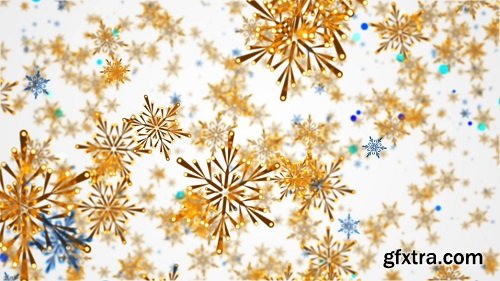 Snowflakes and circles motion background