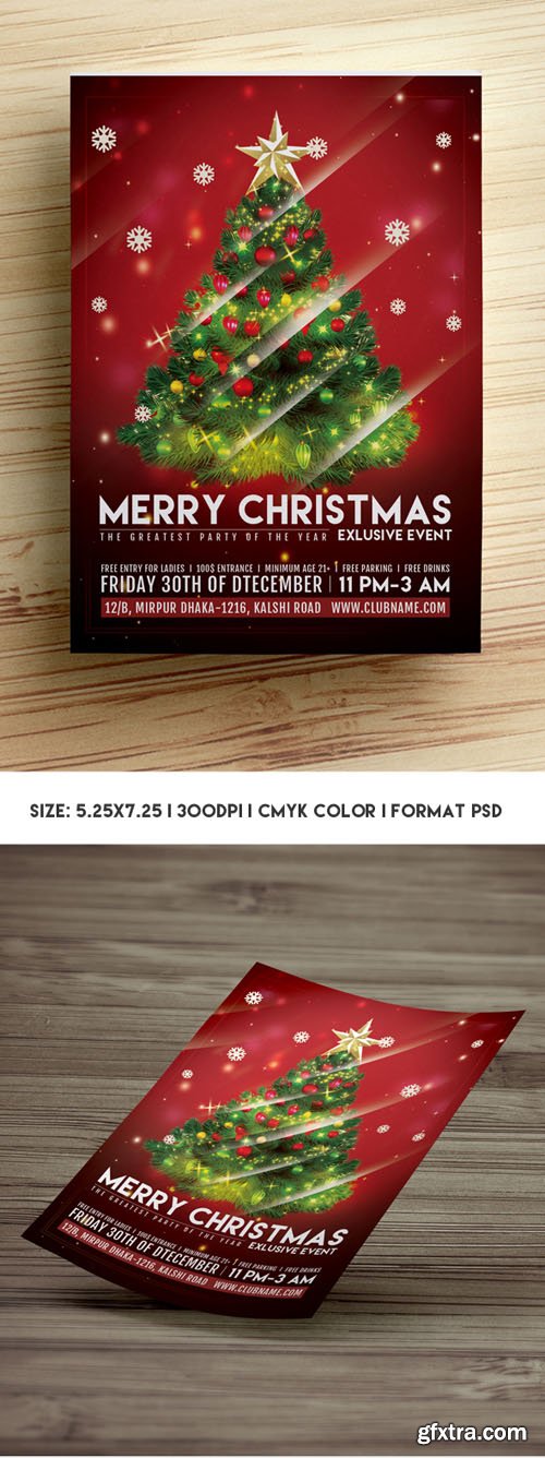 Merry Christmas Party Flyer PSD Template