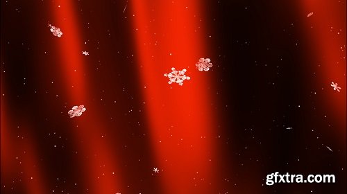 Snow particles on red