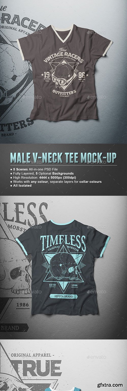 Graphicriver Male V-Neck T-shirt Mock-up 16567128
