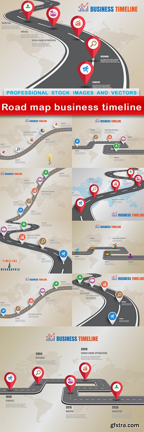 Road map business timeline - 10 EPS