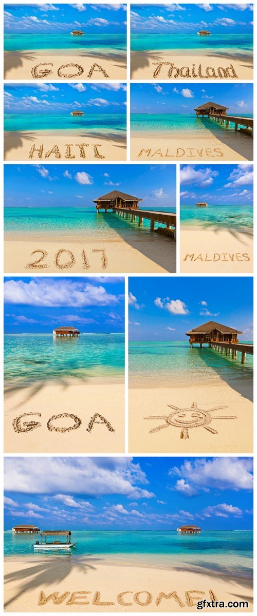 Numbers 2017 on beach word Goa 9X JPEG